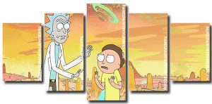 Rick And Morty Art 5 Panels Paint By Numbers