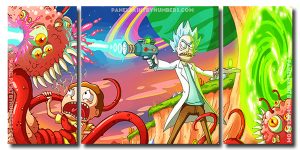 Rick And Morty Battle 3 Panels Paint By Numbers