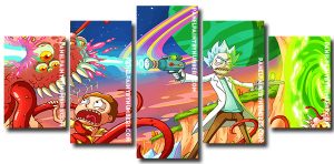 Rick And Morty Battle 5 Panels Paint By Numbers