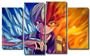 Todoroki My Hero Academia 4 Panels Paint By Numbers