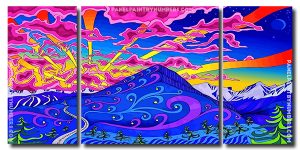 Trippy Landscape 3 Panels Paint By Numbers