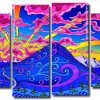 Trippy Landscape 4 Panels Paint By Numbers