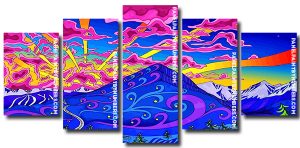 Trippy Landscape Panels Paint By Numbers