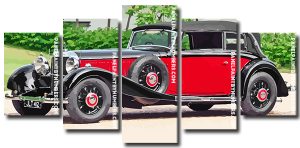 Vintage Mercedes Benz 5 Panels Paint By Numbers