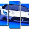 White Maserati Car 5 Panels Paint By Numbers