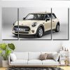 White Minicooper 3 Panels Paint By Numbers