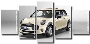 White Minicooper 5 Panels Paint By Numbers