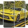 Yellow Chevrolet Camaro 4 Panels Paint By Numbers