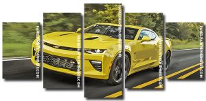 Yellow Chevrolet Camaro 5 Panels Paint By Numbers