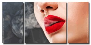 Aesthetic Lady Smoking 3 Panels Paint By Numbers