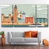 Aesthetic London City Art 3 Panels Paint By Numbers