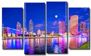 Aesthetic Tampa Bay In Florida 4 Panels Paint By Numbers