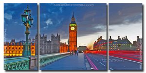 Aesthetic London City 3 Panels Paint By Numbers