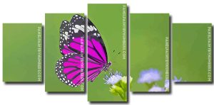 Aesthetic Purple Butterfly 5 Panels Paint By Numbers