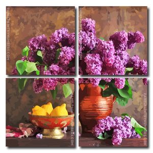 Aesthetic Purple Flowers Square Panels Paint By Numbers