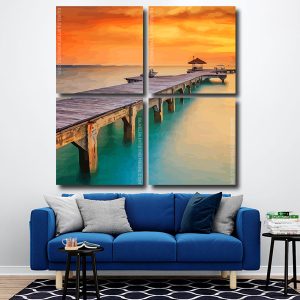 Aesthetic Sunset Pier Square Panels Paint By Numbers