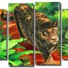 Aesthetic Wild Tiger 4 Panels Paint By Numbers