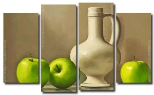 Apples Still Life 4 Panels Paint By Numbers