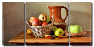 Apples Still Life Art 3 Panels Paint By Numbers