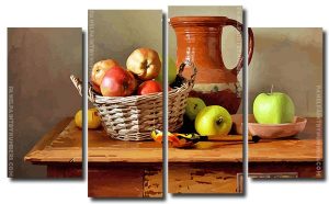 Apples Still Life Art 4 Panels Paint By Numbers