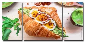 Avocado Croissant 3 Panels Paint By Numbers