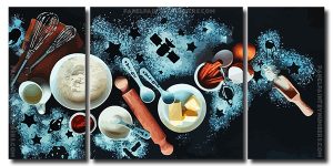 Baking Essentials 3 Panels Paint By Numbers