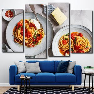 Bucatini Pasta 4 Panels Paint By Numbers