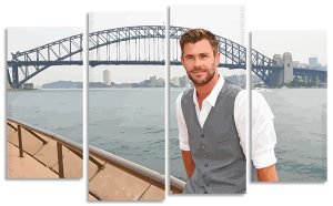 Chris Hemsworth Sydney Harbour Bridge 4 Panels Paint By Numbers