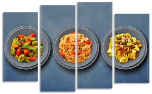 Classic Pasta 4 Panels Paint By Numbers