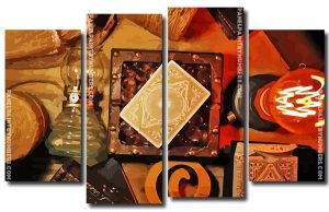 Corona Playing Cards Art 4 Panels Paint By Numbers