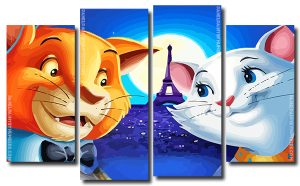 Disney The Aristocats 4 Panels Paint By Numbers