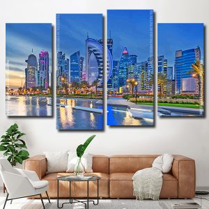 Doha City In Qatar 4 Panels Paint By Numbers