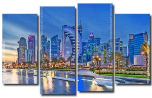 Doha City In Qatar 4 Panels Paint By Numbers