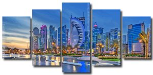 Doha City In Qatar 5 Panels Paint By Numbers