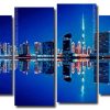 Dubai Buildings Reflection 4 Panels Paint By Numbers