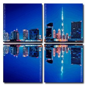 Dubai Buildings Reflection Square Panels Paint By Numbers