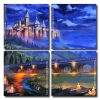 Fantasy Castle And Bridge Square Panels Paint By Numbers