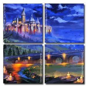 Fantasy Castle And Bridge Square Panels Paint By Numbers