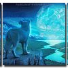 Fantasy Wolf And Moon 3 Panels Paint By Numbers