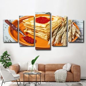 Fish Roe With Crepes 5 Panels Paint By Numbers