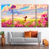 Flower Landscape Illustration 3 Panels Paint By Numbers