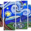 Halloween Starry Night 4 Panels Paint By Numbers