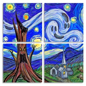 Halloween Starry Night Square Panels Paint By Numbers