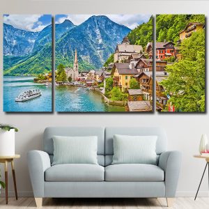 Hallstatt Austria 3 Panels Paint By Numbers