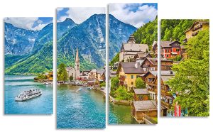 Hallstatt Austria 4 Panels Paint By Numbers