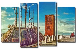 Hassan Tower Rabat 4 Panels Paint By Numbers