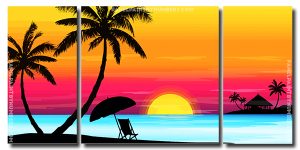 Hawaii Seascape 3 Panels Paint By Numbers