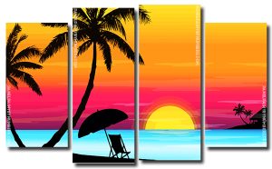 Hawaii Seascape 4 Panels Paint By Numbers