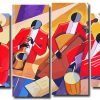 Jazz Cubism 4 Panels Paint By Numbers