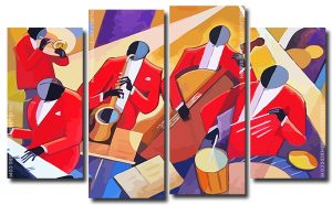 Jazz Cubism 4 Panels Paint By Numbers